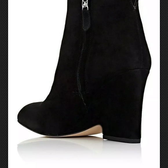 SAM EDELMAN WILSON WEDGE SUEDE BLACK  ANKLE BOOTS - Picture 4 of 5